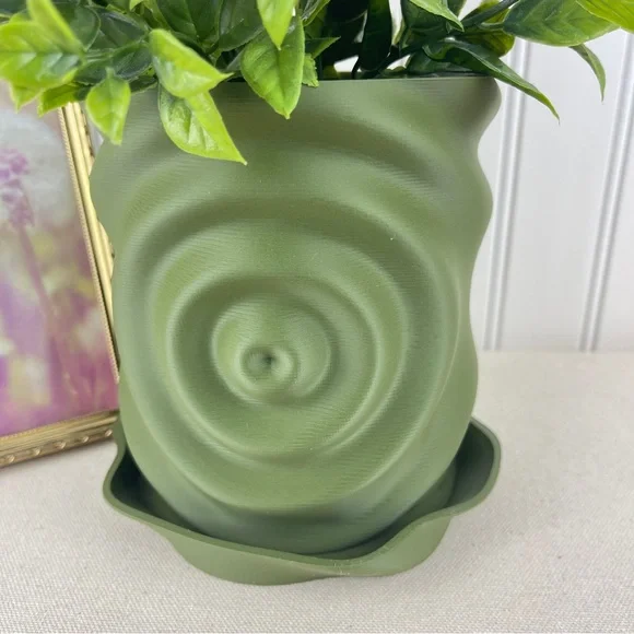 Modern Planter Pot, Waterdrop Planter, Modern Ripple Effect Planter - Picture 2 of 11